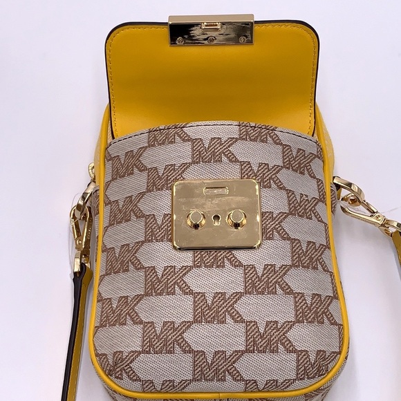 MICHAEL KORS SLOAN EDITOR SMALL NS TOP ZIP FLAP PACKET XBODY BUTTER MULTI - Picture 9 of 16